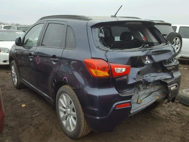 JA4AP4AU2BZ014063 - 2011 MITSUBISHI OUTLANDER BLUE photo 3