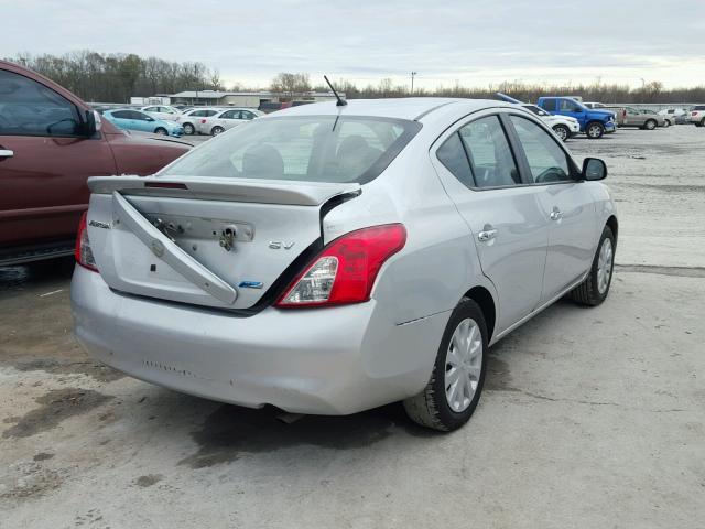 3N1CN7AP2DL859167 - 2013 NISSAN VERSA S SILVER photo 4