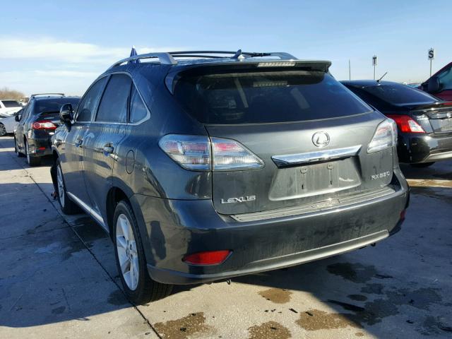 2T2ZK1BAXAC004282 - 2010 LEXUS RX 350 GRAY photo 3