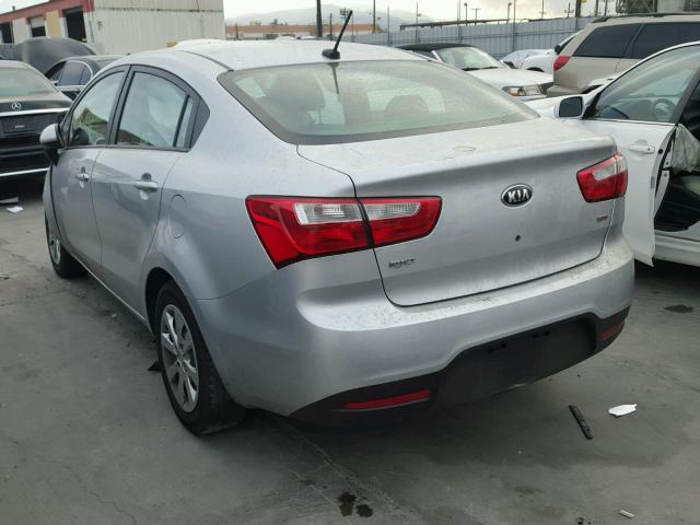 KNADM4A37E6358350 - 2014 KIA RIO LX SILVER photo 3