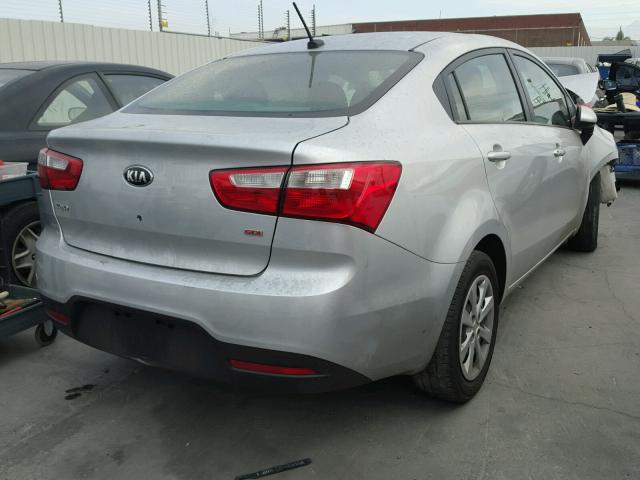 KNADM4A37E6358350 - 2014 KIA RIO LX SILVER photo 4