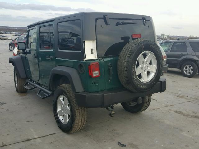 1C4BJWDG3EL228502 - 2014 JEEP WRANGLER U GREEN photo 3