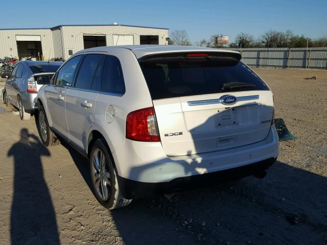 2FMDK3KC6DBA32987 - 2013 FORD EDGE LIMIT WHITE photo 3