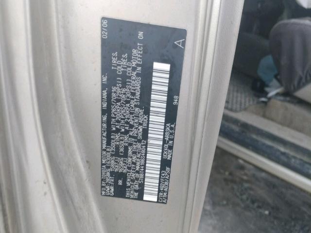 5TBBT44186S480412 - 2006 TOYOTA TUNDRA ACC GOLD photo 10