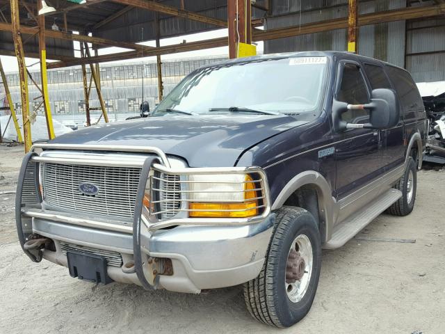 1FMSU43F0YEA90149 - 2000 FORD EXCURSION BLUE photo 2