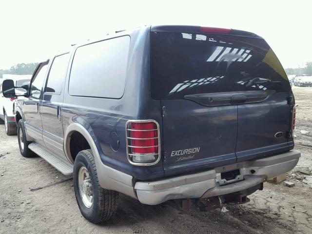 1FMSU43F0YEA90149 - 2000 FORD EXCURSION BLUE photo 3