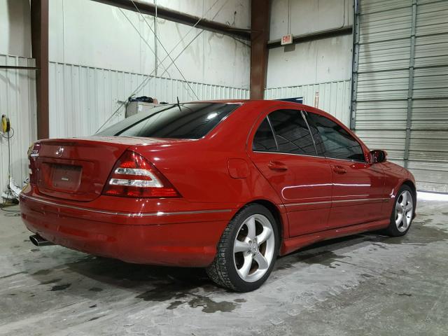 WDBRF52H46F768431 - 2006 MERCEDES-BENZ C GENERATI RED photo 4