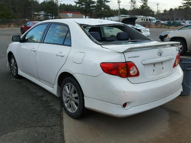 2T1BU40E69C097966 - 2009 TOYOTA COROLLA BA WHITE photo 3