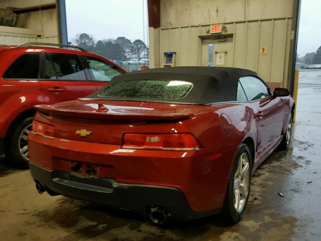 2G1FD3D38F9294145 - 2015 CHEVROLET CAMARO LT RED photo 4