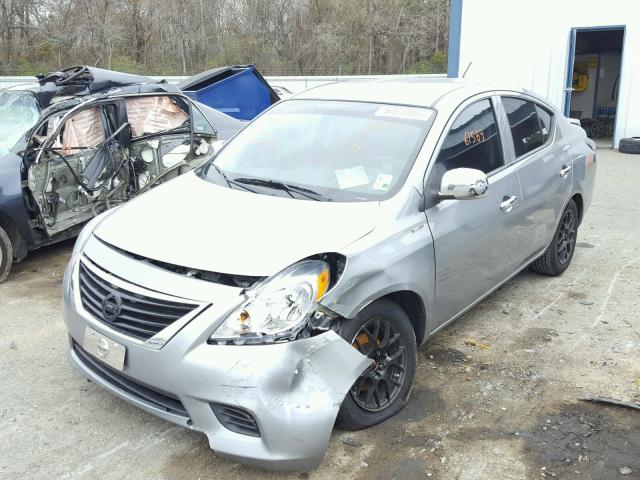 3N1CN7AP6EL821913 - 2014 NISSAN VERSA S SILVER photo 2