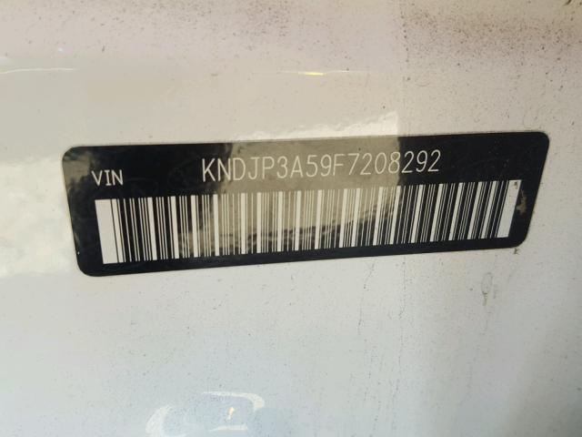 KNDJP3A59F7208292 - 2015 KIA SOUL + WHITE photo 10