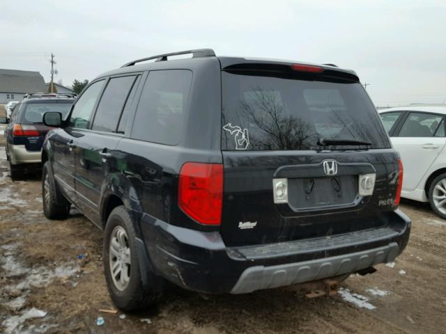 2HKYF18673H581021 - 2003 HONDA PILOT EXL BLACK photo 3