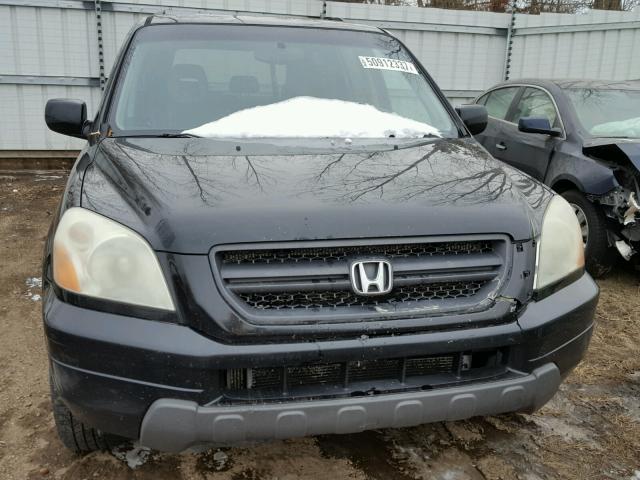 2HKYF18673H581021 - 2003 HONDA PILOT EXL BLACK photo 9