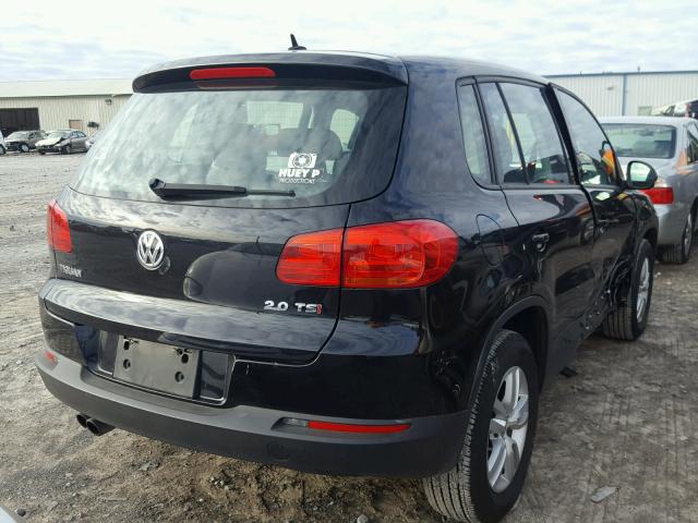 WVGAV7AXXCW507169 - 2012 VOLKSWAGEN TIGUAN S BLACK photo 4