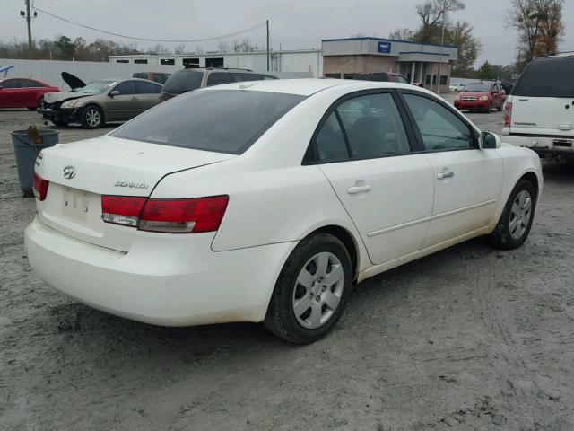 5NPET46C28H307884 - 2008 HYUNDAI SONATA GLS WHITE photo 4