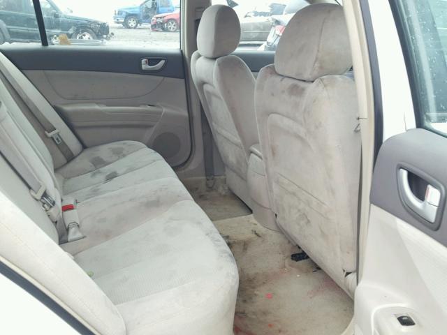 5NPET46C28H307884 - 2008 HYUNDAI SONATA GLS WHITE photo 6