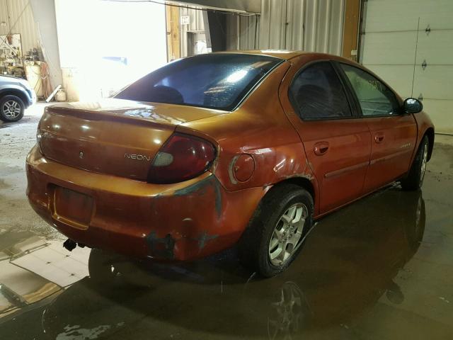 1B3ES46CXYD870529 - 2000 DODGE NEON BASE ORANGE photo 4