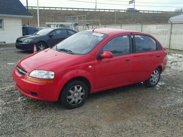 KL1TD56676B568227 - 2006 CHEVROLET AVEO BASE RED photo 2