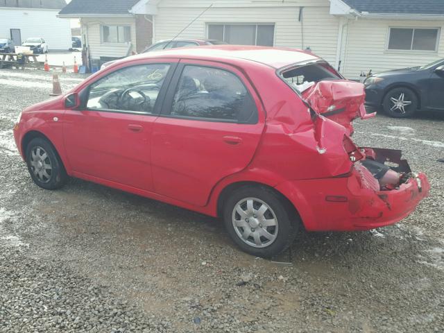 KL1TD56676B568227 - 2006 CHEVROLET AVEO BASE RED photo 3