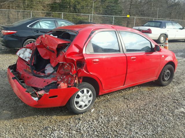 KL1TD56676B568227 - 2006 CHEVROLET AVEO BASE RED photo 4