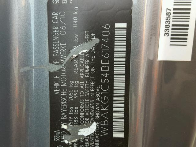 WBAKG1C54BE617406 - 2011 BMW 335 IS GRAY photo 10
