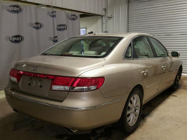 KMHFC46D68A320606 - 2008 HYUNDAI AZERA GLS BEIGE photo 4