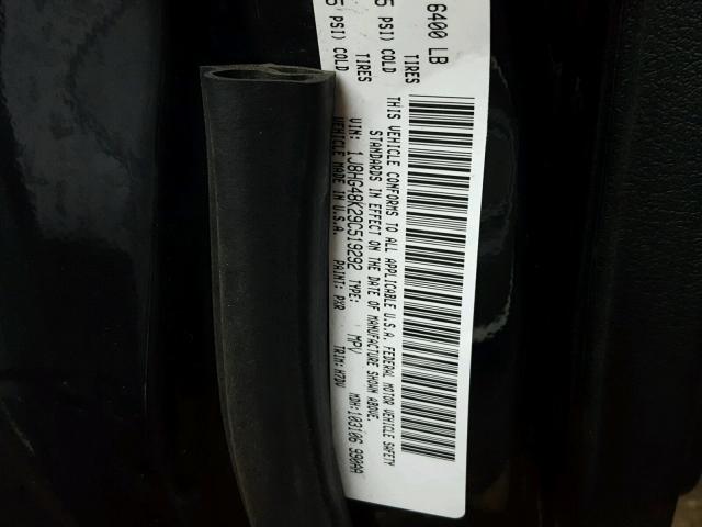 1J8HG48K29C519292 - 2009 JEEP COMMANDER 黑色 照片 10