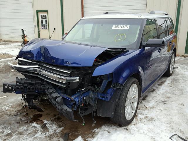 2FMHK6C80DBD28424 - 2013 FORD FLEX SEL BLUE photo 2