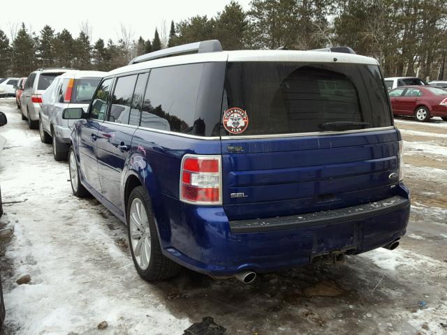 2FMHK6C80DBD28424 - 2013 FORD FLEX SEL BLUE photo 3