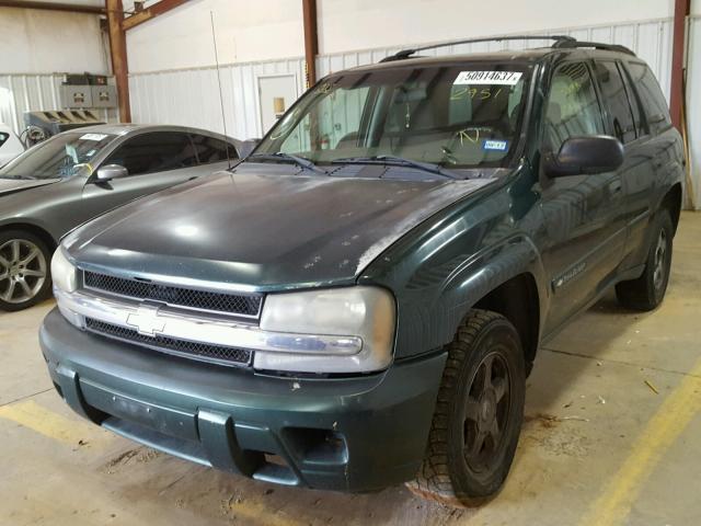 1GNDS13S722442951 - 2002 CHEVROLET TRAILBLAZE GREEN photo 2