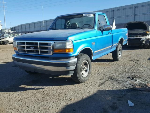 1FTEF14Y0SLB21221 - 1995 FORD F150 BLUE photo 2