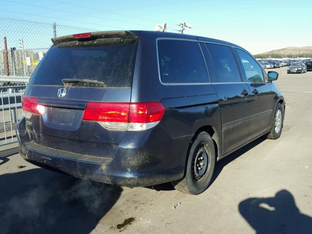 5FNRL38239B049200 - 2009 HONDA ODYSSEY LX BLUE photo 4