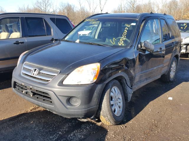 JHLRD78886C037676 - 2006 HONDA CR-V EX BLACK photo 2