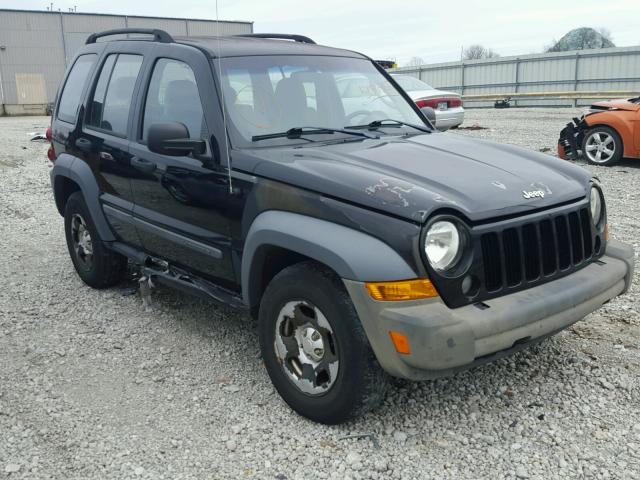 1J4GL48K55W665722 - 2005 JEEP LIBERTY SP BLACK photo 1
