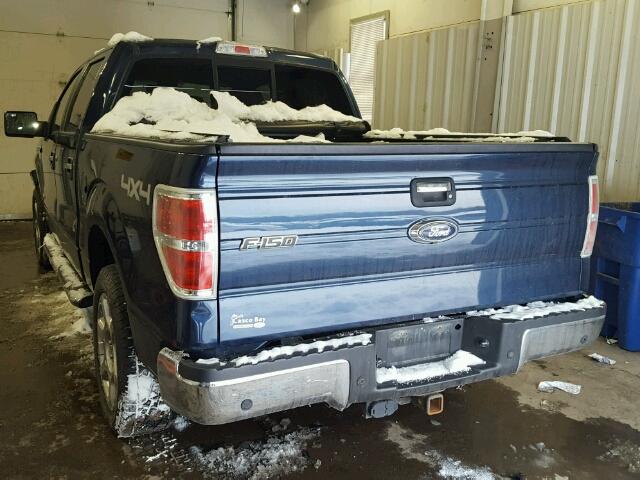 1FTFW1ET0DFD07625 - 2013 FORD F150 SUPER BLUE photo 3