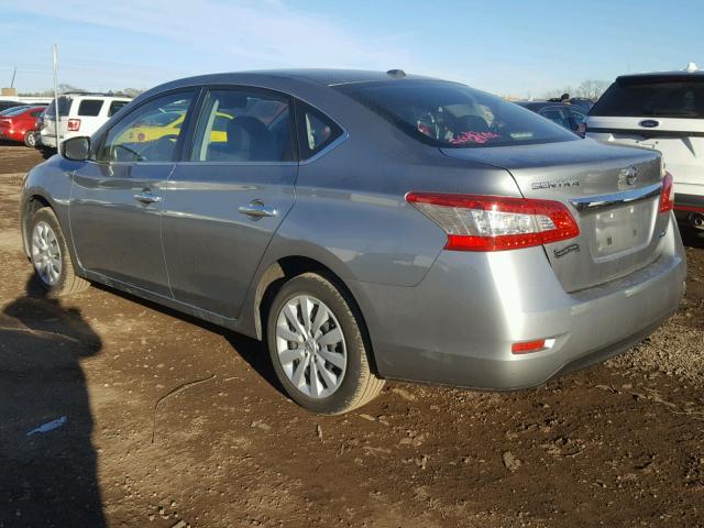 3N1AB7AP6EY339333 - 2014 NISSAN SENTRA S SILVER photo 3