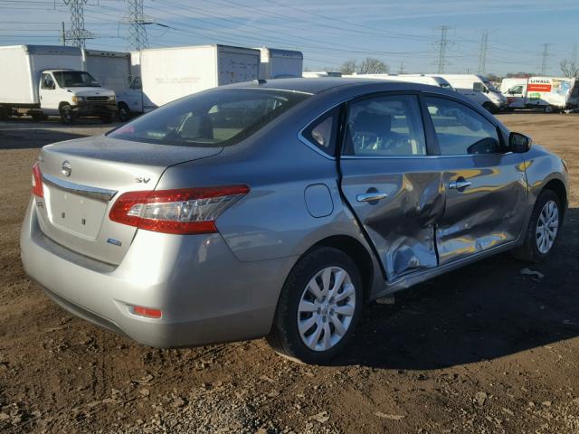 3N1AB7AP6EY339333 - 2014 NISSAN SENTRA S SILVER photo 4