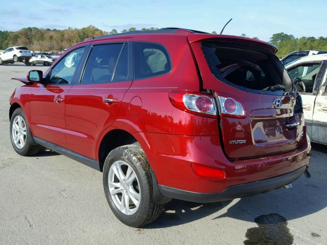 5XYZK4AG4BG075558 - 2011 HYUNDAI SANTA FE L RED photo 3