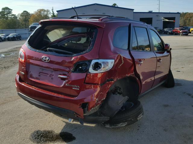 5XYZK4AG4BG075558 - 2011 HYUNDAI SANTA FE L RED photo 4