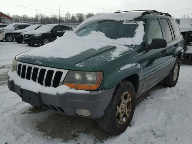 1J4GW58SXXC563432 - 1999 JEEP GRAND CHER GREEN photo 2