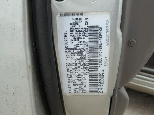 4T1BF28B83U269168 - 2003 TOYOTA AVALON XL SILVER photo 10