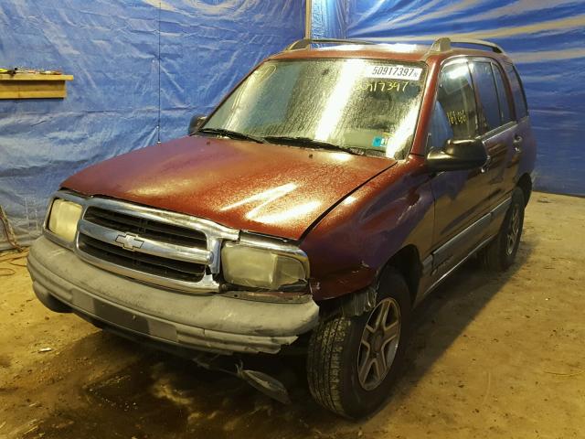 2CNBJ134336942948 - 2003 CHEVROLET TRACKER BURGUNDY photo 2