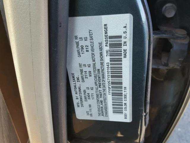 1YVGF22C7Y5101643 - 2000 MAZDA 626 ES GREEN photo 10