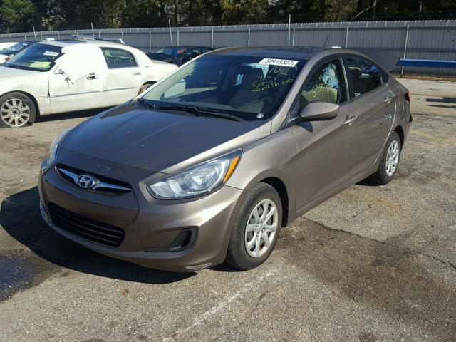 KMHCT4AE3EU639619 - 2014 HYUNDAI ACCENT GLS GRAY photo 2