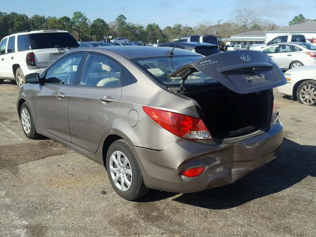 KMHCT4AE3EU639619 - 2014 HYUNDAI ACCENT GLS GRAY photo 3