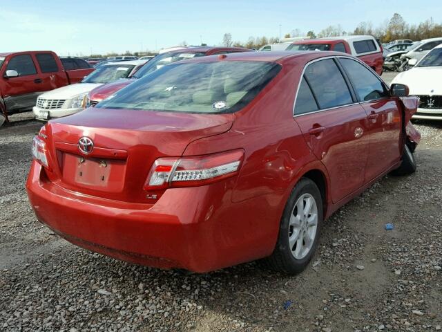 4T4BF3EK2BR130667 - 2011 TOYOTA CAMRY BASE RED photo 4