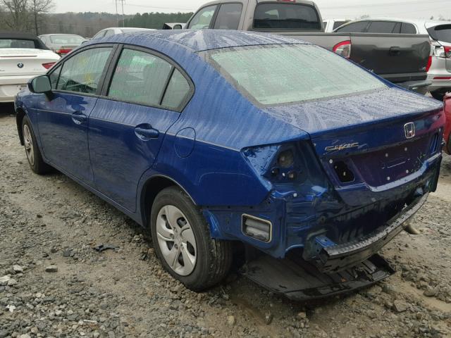 19XFB2F57EE048225 - 2014 HONDA CIVIC LX BLUE photo 3