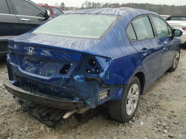 19XFB2F57EE048225 - 2014 HONDA CIVIC LX BLUE photo 4