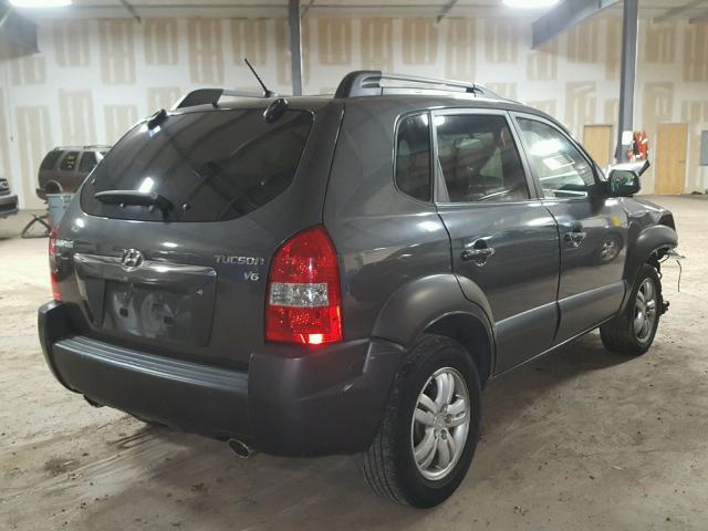 KM8JN12D67U541953 - 2007 HYUNDAI TUCSON SE CHARCOAL photo 4