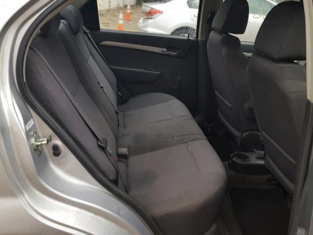 KL1TD5DE2AB114664 - 2010 CHEVROLET AVEO LS SILVER photo 6